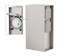 ledscom.de Portalámpara de jardín POMI para Exteriores, IP44, Temporizador, 2 contactos, Acero Inoxidable, Acero Inoxidable, Cuadrado, 23 cm