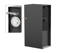 ledscom.de Portalámpara de jardín POMI para Exteriores, IP44, Temporizador, 2 contactos, Acero Inoxidable, Antracita, Angular, 23 cm