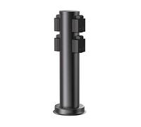ledscom.de Portalámpara de jardín PORU para Exteriores, IP44, 4 vías, Acero Inoxidable, Negro, Redondo, 39 cm