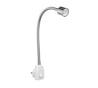 ledscom.de Portalámpara/lámpara de lectura LESCH, cuello de cisne, cromo/blanco, 1x GU10 máx. 10W