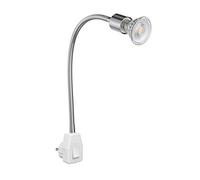 ledscom.de Portalámpara LESCH lámpara de lectura cuello de cisne, interruptor, cromo incl. GU10 LED lámpara 504lm 44° blanco