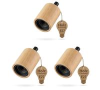 ledscom.de Portavelas KIVO de madera auténtica con 3 casquillos E27, alivio de tensión, portavelas para lámparas colgantes de bricolaje, 230 V CA, máx. 60 W