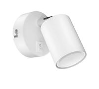 ledscom.de Punto de pared WAIKA, una sola luz, con interruptor, GU10, blanco mate, incl. lámpara LED GU10 de 450lm, blanco cálido