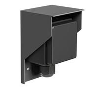 ledscom.de Toma de corriente para exteriores y ambientes húmedos PIWI, montaje en superficie, IP44, 1 toma Schuko, 16 A/230 V, acero inoxidable, plástico, antracita