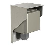 ledscom.de Toma de corriente para exteriores y ambientes húmedos PIWI, montaje en superficie, IP44, 1 toma Schuko, 16 A/230 V, acero inoxidable, plástico