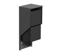 ledscom.de Toma de corriente para exteriores y ambientes húmedos PIWI, montaje en superficie, IP44, doble toma Schuko, 16 A/230 V, acero inoxidable, plástico, antracita, vertical