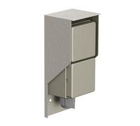 ledscom.de Toma de corriente para exteriores y ambientes húmedos PIWI, montaje en superficie, IP44, doble toma Schuko, 16 A/230 V, acero inoxidable, plástico, vertical