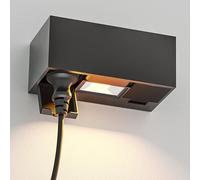 ledscom.de Toma de pared WAST para exteriores, IP44, 2 conectores, antracita, in ownlight LED, 430lm, blanco cálido