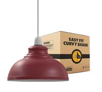 LEDSone Industrial Ceiling Pendant Light Shades, Retro Vintage Style Curvy Dome Shaped Pendant Lamp Shade for Pendant Ceiling Lights (Borgoña)