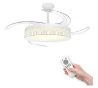 LEDSTOREPLUS - Ventilador de Techo LED White de 107 cm, Silencioso y Elegante, 30-60 W, Ideal para Hogar y Oficina 6 velocidades