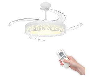 LEDSTOREPLUS - Ventilador de Techo LED White de 107 cm, Silencioso y Elegante, 30-60 W, Ideal para Hogar y Oficina 6 velocidades