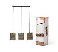 LEDVANCE 3 luces Decor Cardboard Square marrón de cartón ondulado, E27, 830 | , Ceiling Luminaire, 50.00 Millimetres dia, , Paquete de 5