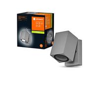 LEDVANCE Aplique de exterior ENDURA Classic Cube ADJ WALL, plateado, casquillo GU10 (máx. 35W), puede equiparse con una lámpara normal o inteligente, cabezal direccional, protección IP44
