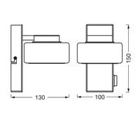 LEDVANCE Aplique de pared LED Or lame, 1 luz, cromo, IP44