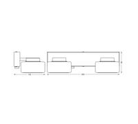 LEDVANCE Aplique de pared LED Or lame, 2 luces, cromo, IP44