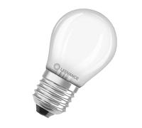 LEDVANCE Classic P40 Dim Superior Class. Bombilla led esférica regulable mate CRI90 220-240V 3,4W 2700K E27. 470 Lumen. Equivalente a 40W. 15.000 Horas. 77 X 45mm. Luz cálida.