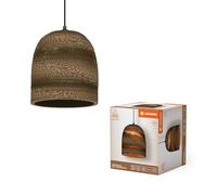 LEDVANCE Decor Cardboard Ball Bell marrón de cartón ondulado, E27, 260 mm de diámetro, pantalla de material reciclado, sostenible gracias a una fuente de luz reemplazable, fácil de instalar