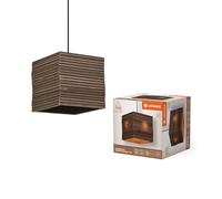 LEDVANCE Decor Cardboard Square marrón de cartón ondulado, ligera, E27, 250 | , Ceiling Luminaire, 60.00 Millimetres dia, , Paquete de 5