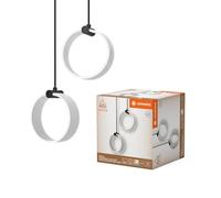 LEDVANCE Decor Circle lámpara colgante decorativa, 2 luces, PL, 14W, 930lm, 3000K/4200K/6500K, blanco cálido/blanco frío/luz día, Click-CCT, no regulable, IP20, plástico, negro