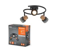 LEDVANCE Foco decorativo Cork espiral 3x3,4W 690 lm Negro regulable GU10 con cabezales ajustables