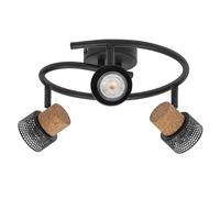 LEDVANCE Foco decorativo Cork espiral 3x3,4W 690 lm Negro regulable GU10 con cabezales ajustables