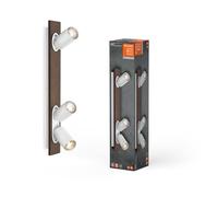LEDVANCE DECOR SPOT MERCURY, 3 x 3,4W, 690lm, aspecto de madera, blanco, foco, cabezales ajustables, versátil, foco de interior, lámparas LED reemplazables, luz de color blanco cálido, GU10