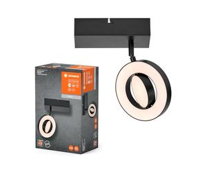 LEDVANCE DECOR SPOT SATURN, 11W, 215lm, negro, foco, cabezales ajustables, versátil, foco de interior, regulación de temperatura de color en 3 niveles, carcasa de alta calidad