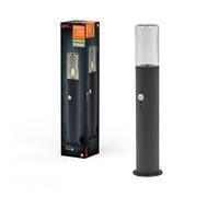 LEDVANCE Iluminación exterior ENDURA CLASSIC FIGO CYL, luz de pared, gris, 49 cm, acero inoxidable, instalación fácil, IP44, detector de movimiento, sensor de luz diurna, uso flexible en zona exterior