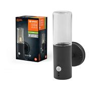 LEDVANCE Iluminación exterior ENDURA CLASSIC FIGO CYL W SEN, luz de pared, gris, acero inox., instalación fácil, IP44, detector de movimiento, sensor de luz diurna, uso flexible en la zona exterior