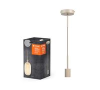 LEDVANCE Lámpara colgante Vintage, beige, ambientes individuales, acero inoxidable, ideal para salas de estar, diseño moderno, estilo vintage, cable 2 m, 100 mm diámetro, montaje fácil