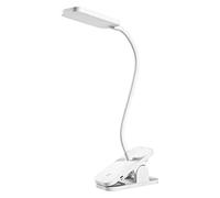 LEDVANCE Lámpara de mesa y lectura móvil PANAN Clip, blanco, 5,2W,130lm, alimentado por batería, clip y cabezal flexible, módulo LED con luz blanco neutro (4000K), sensor táctil para encendido/apagado