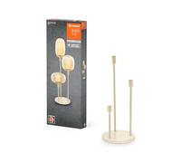 LEDVANCE Lámpara de pie decorativa con 3 casquillos E27, tres soportes (altura 36cm, 59cm y 78cm), beige, con cable de alimentación de 1,8m, lámpara LED OSRAM 1906 a juego disponible por separado