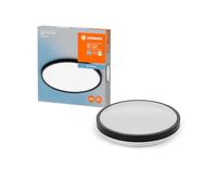 LEDVANCE Lámpara de techo de baño de disco orbis de 300 mm, negro, 18w, 2200 lm, luz blanca cálida a fría, controlable, particularmente delgado de diseño, clase de protección IP44, 3000k-4000K