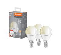 LEDVANCE Lámpara LED inteligente con tecnología WiFi, E14 base, óptica mate,Blanco cálido (2700K), 470 Lumen, sustituto de 40W-iluminante 3-paquete
