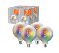 LEDVANCE Lámpara LED inteligente con tecnología Wifi, E27, cambio de color RGB, forma de globo, filamento de color como luz de ambiente, controlable con Alexa, Google y App