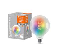 LEDVANCE Lámpara LED inteligente con tecnología Wifi, E27, cambio de color RGB, forma de globo, filamento de color como luz de ambiente, controlable con Alexa, Google y App