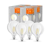 LEDVANCE Lámpara LED inteligente con tecnología WiFi, enchufe E27, regulable, blanco cálido (2400 K), reemplaza las lámparas incandescentes por 60W, SMART+ WiFi Globe Edison Regulable, paquete de 4