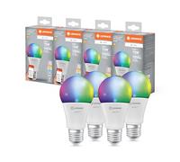 LEDVANCE Lámpara LED SMART+ MATTER, compatible con Google, Alexa, Apple, aspecto esmerilado, 9,5W, 1055lm, base E27, función RGBW, luz blanca, control por app o voz, vida útil de hasta 20.000 horas