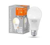 LEDVANCE Lámpara LED SMART+ WIFI, aspecto mate, 14W, 1521lm, forma de lámparaclásica, casquillo E27, luz blanca cálida a 2700K, regulable, control por app o por voz, vida útil de hasta 20.000 horas