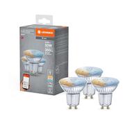 LEDVANCE Lámpara reflectora LED inteligente con tecnología WiFi, base GU10, color de luz cambiante (2700-6500K), regulable, reemplazo de 40W, SMART+ WiFi SPOT GU10 Tunable White, paquete de 3