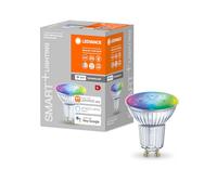 LEDVANCE Lámpara reflectora LED inteligente con tecnología WiFi, base GU10, color de luz intercambiable(2700-6500K), colores RGB intercambiables, regulable, reemplazo de 50W, SMART+ SPOT, paquete de 1
