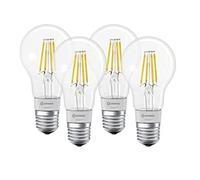 LEDVANCE Lámpara Smart LED, Bluetooth, Filament Classic, E27, blanco cálido (2700K),reemplaza las lámparas incandescentes con 60W,controlable con Alexa, Google y Apple,SMART+ BTCLA FILDIM,paquete de 4