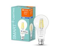LEDVANCE Lámpara Smart LED con Bluetooth, B22d, Blanco cálido (2700K), en sustitución de lámparas incandescentes por 60W,controlable con Alexa, Google y Apple,SMART+ filamento Classic DIM,paquete de 4