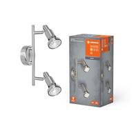LEDVANCE LED Foco, foco 1 llama de calidad fabricado en aluminio, apto para paredes y techos interiores, fuente de luz GU10 reemplazable incluida, blanco cálido (2700K), 3W, LED SPOT GU10 1x3W