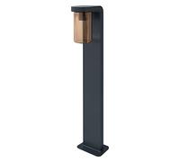 LEDVANCE LED Lámpara de pie y camino para lámparas 1x E27,lámpara de diseño con aspecto contemporáneo, 80cm de altura, fabricada en aluminio y cristal ámbar, ENDURA CLASSIC CASCADE 80CM Poste E27 CLR