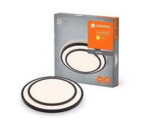 LEDVANCE Libra de techo LED de Or erlín 490 mm, negro, 36W, 4150lm, color de luz blanca cálida, distribución de luz muy homogénea, vida útil larga, módulo LED instalado permanentemente, IP20,3000K