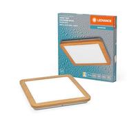 LEDVANCE OR isc Aplique/Plafón con LED, decoración madera, 22W, 1800lm, 3000/4000K, regulable mediante interruptor de pared con Click CCT, 30x30cm,IP44 para baños, tornillos/tacos incluidos