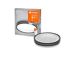 LEDVANCE ORBIS JADEN SMART+ WiFi luminaria Ø48cm, luminaria de techo LED regulable para uso interior, temperatura de color 2700-6500K, 3300 lumen, blanco con anillo negro y anillos de luz en los lados