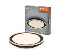 LEDVANCE ORBIS Pederson lámpara de techo LED con aro de plástico, negro, 24W, 1450lm, 3000K, 830 blanco cálido amigable, 450mm de diámetro, protección IP20, tornillos de montaje y tacos incluidos