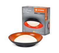 LEDVANCE Orbis Plate Plafón LED, negro-naranja, 19W, 1000lm, 3000K, 310mm, 830 blanco cálido, regulable en 3 niveles mediante patadas, protección IP20, tornillos de montaje y tacos incluidos